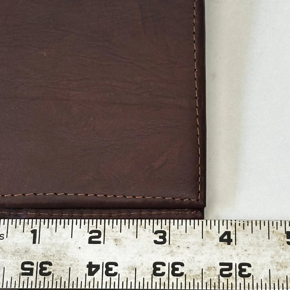 Handmade Leather Bifold Wallet Mens Rustic Chocolate Brown Artisan Nicaragua